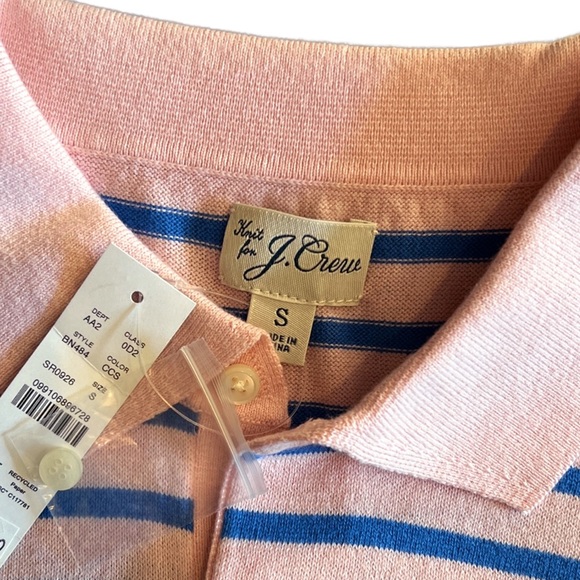 J. Crew Short-sleeve heritage cotton tipped sweater-polo in stripe - Picture 2 of 6